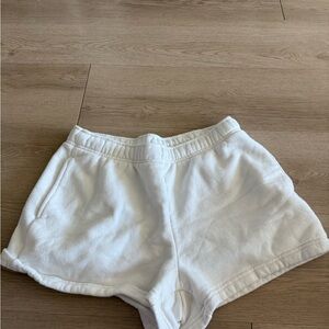 TNA Cozy White Boyfriend sweat Shorts